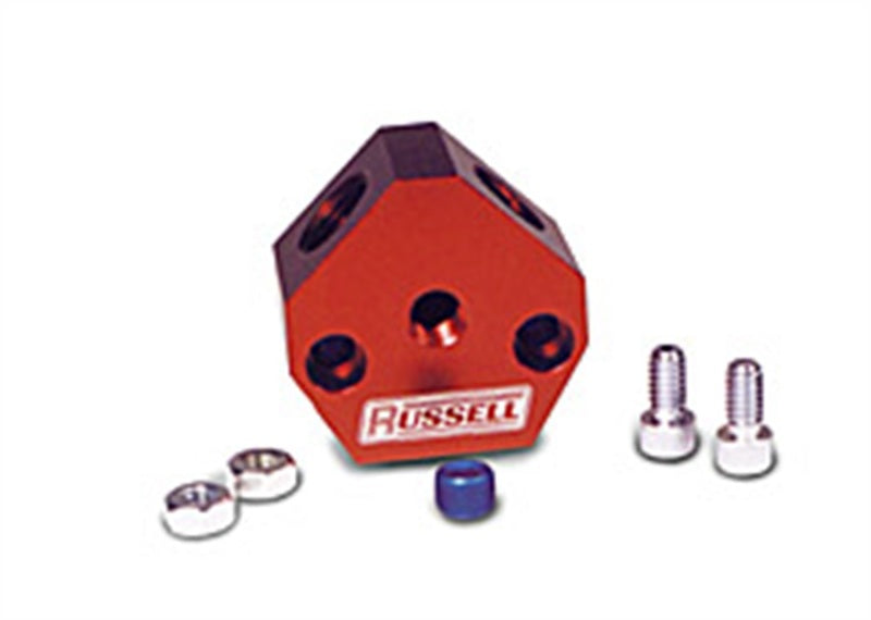 Russell Billet Aluminum Fuel Y-Blocks 3/8" In/Out 650370 Photo - Primary
