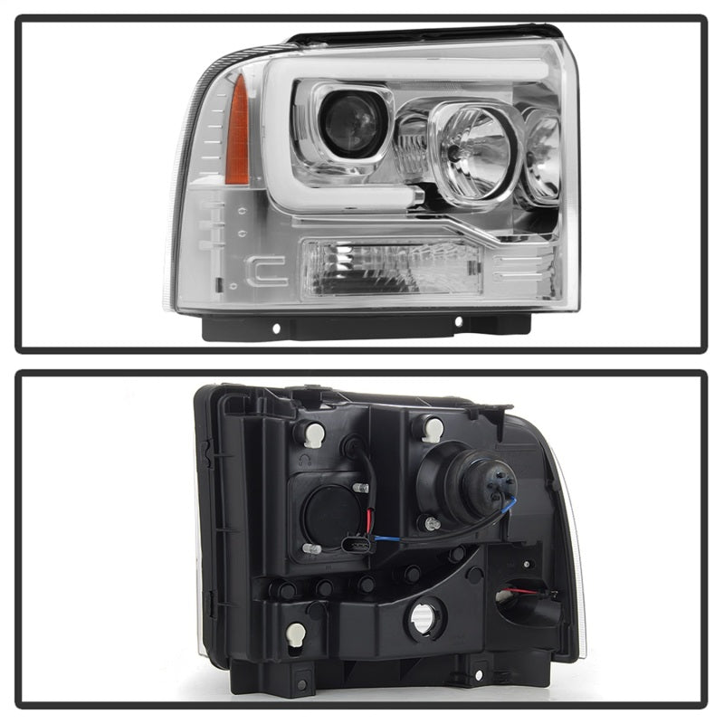 Spyder 05-07 Ford F250/350/450 SD Ver 2 Proj Headlights - Light Bar DRL - Black PRO-YD-FS05V2-LB-C 5084682 5084682 Photo - Unmounted