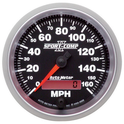 Autometer Gauge, Speedometer, 3 3/8", 160Mph, Elec. Programmable, Sport-Comp II 3688 Photo - Primary