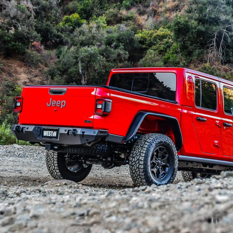 Westin 2020 Jeep Gladiator w/Sensors WJ2 Rear Bumper w/Sensor - Textured Black 59-82075 59-82075 Photo - Mounted