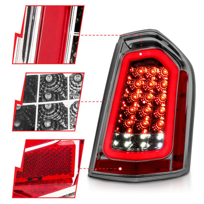 Anzo 11-14 Chrysler 300 Led Taillights Chrome w/ Sequential 321344 Photo - Unmounted