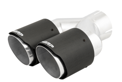 MBRP 3in ID / Dual 4in OD Out Staggered L 9.87in / R 9.37in Dual Wall Carbon Fiber Univ Exhaust Tip T5182CF T5182CF Photo - Close Up