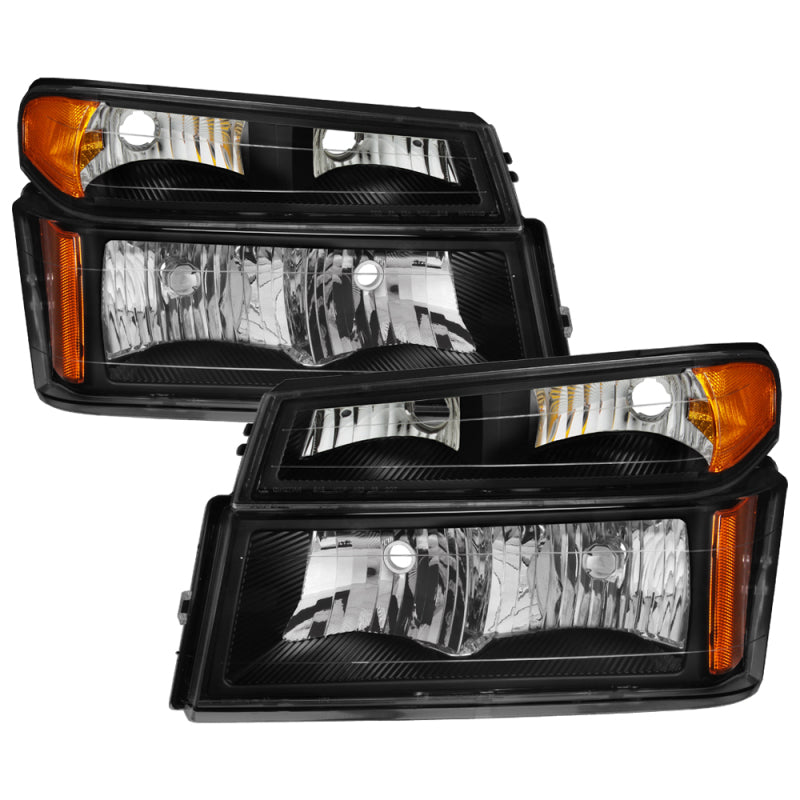 SPYDER Xtune Chevy Colorado 04-12 OEM Headlights w/ Bumper Lights Black HD-JH-CCOL04-SET-BK 9032110 9032110 Photo - Primary