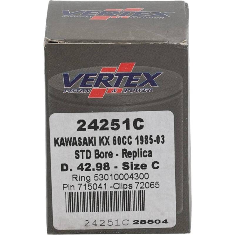 Vertex Pistons Vertex Piston 83-03 Kawasaki KX 60 60cc Cast Replica Piston Kit 24251C 24251C Photo - Primary