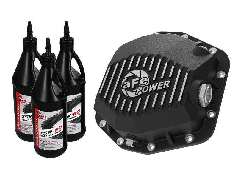aFe 18-24 Jeep Wrangler JL Dana M220 Pro Series Front Diff Cover w/ Oil - Black 46-71001B 46-71001B Photo - Primary
