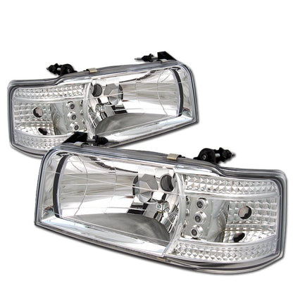 Spyder Ford F150 92-96/Ford Bronco 92-96 1PC LED ( LEDs)Crystal Headlights Chrm HD-YD-FB92-1PC-C 5012500 5012500 Photo - Primary