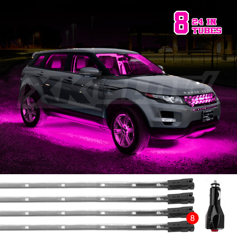 XKGLOW XK Glow Tube Single Color Underglow LED Accent Light Car/Truck Kit Pink - 8x24In XK041002-P XK041002-P User 1