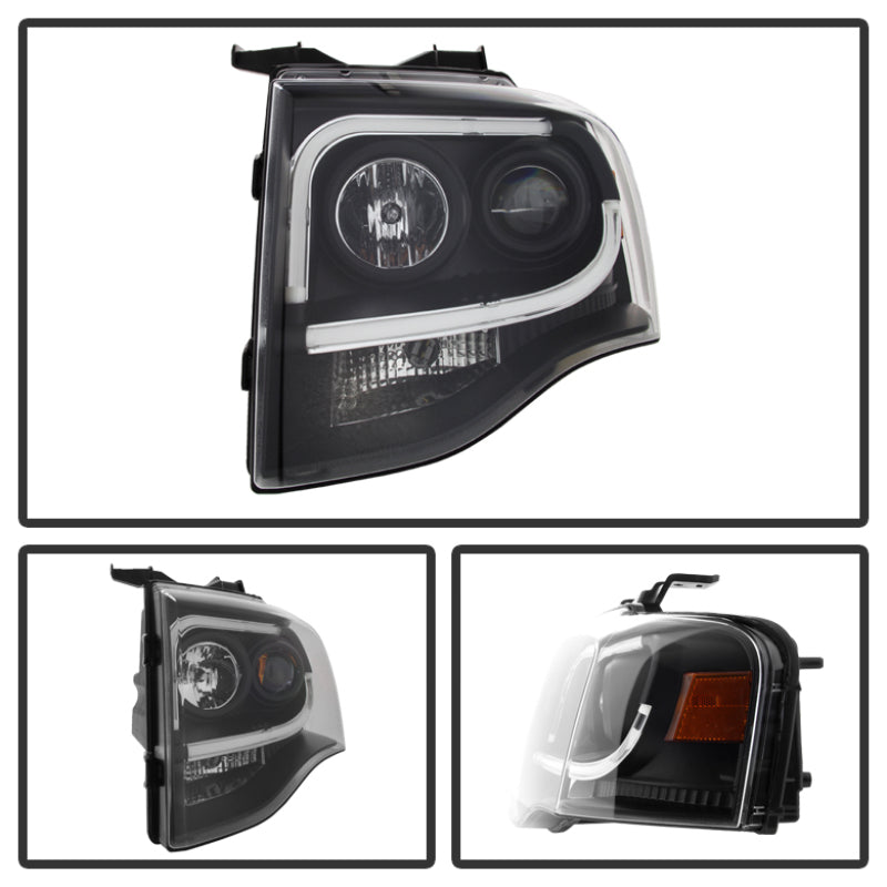Spyder Ford Expedition 07-13 Projector Headlights Light Tube DRL Blk PRO-YD-FE07-LTDRL-BK 5079503 5079503 User 1