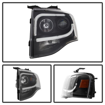 Spyder Ford Expedition 07-13 Projector Headlights Light Tube DRL Blk PRO-YD-FE07-LTDRL-BK 5079503 5079503 User 1
