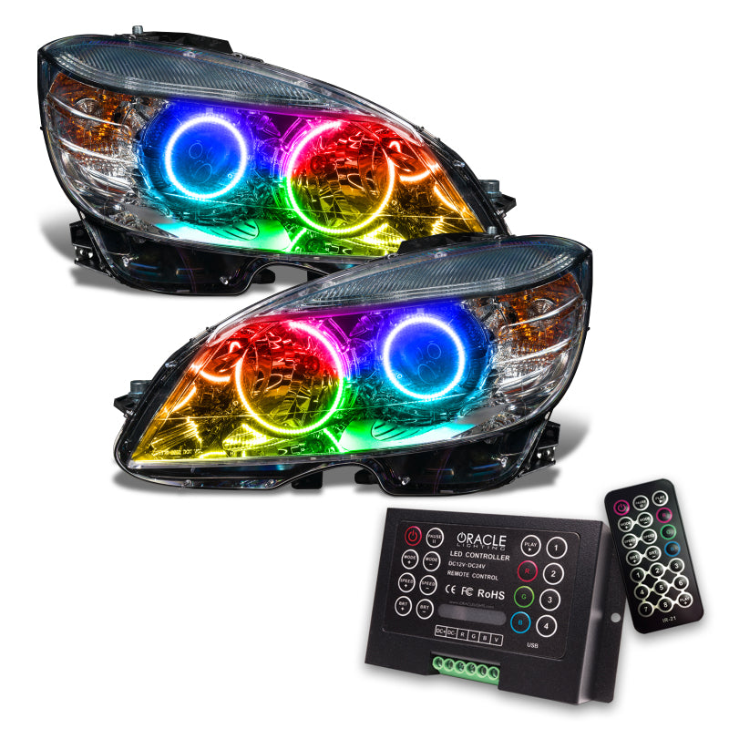 ORACLE Lighting Oracle 08-11 Mercedes Benz C-Class Pre-Assem. Headlights Chrome Housing- ColorSHIFT w/2.0 Controller 7115-333 7115-333 Photo - in package