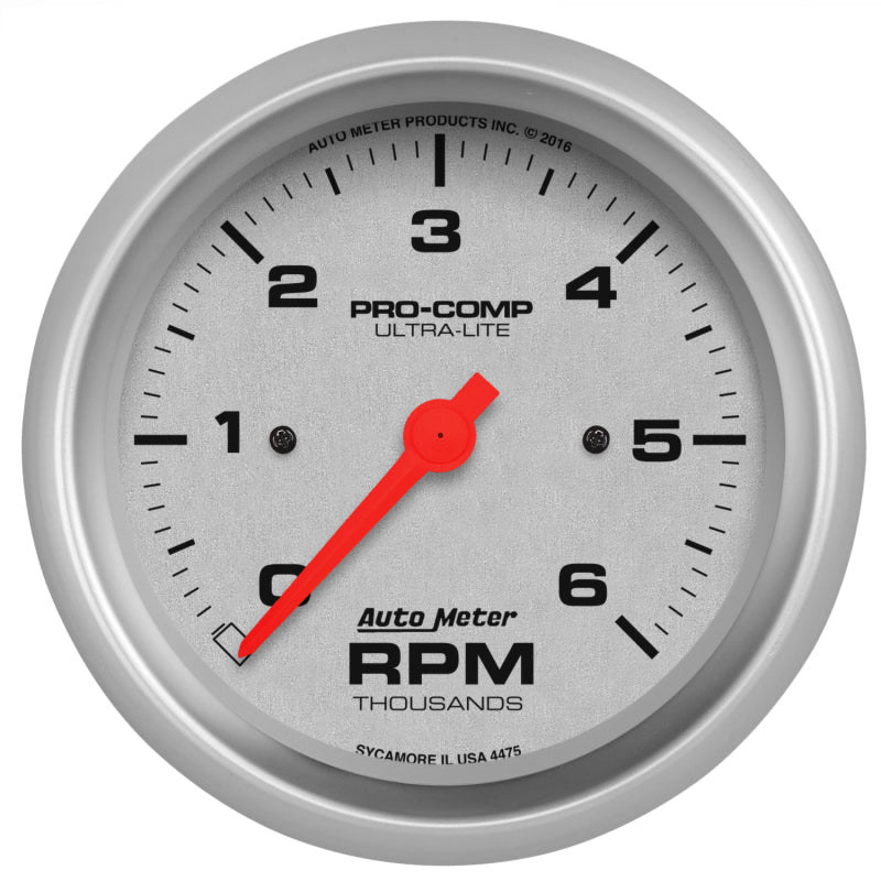 Autometer Gauge, Tachometer, 3 3/8", 6K Rpm, In-Dash, Ultra-Lite 4475 Photo - Primary