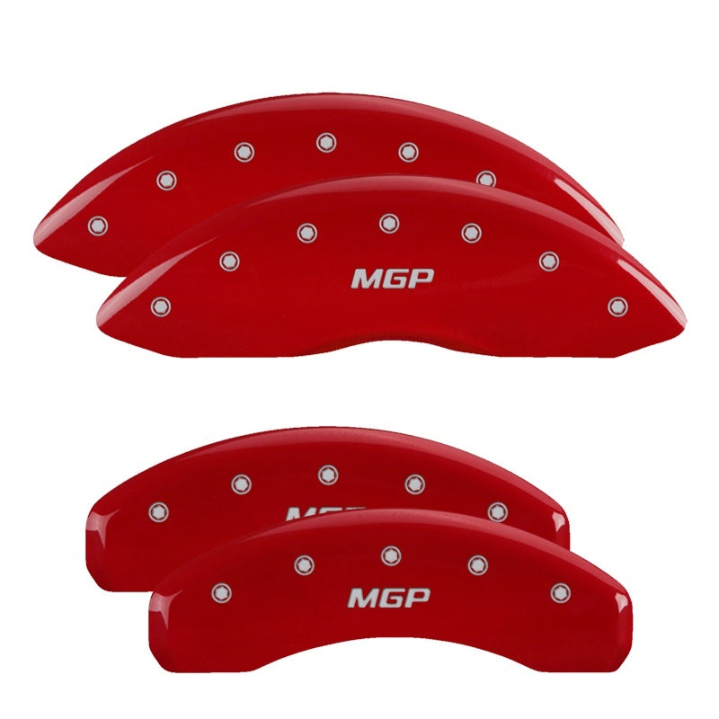 MGP 4 Caliper Covers Engraved Front & Rear MGP Red finish silver ch 52002SMGPRD 52002SMGPRD Photo - Primary