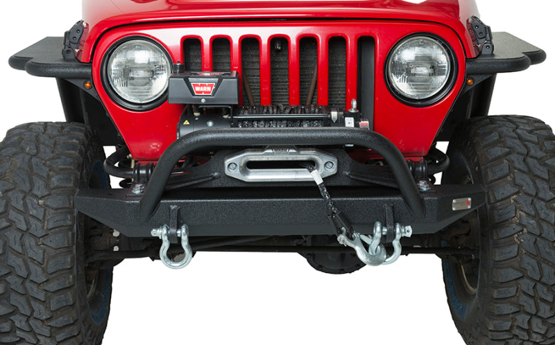 Fishbone Offroad 97-06 Jeep Wrangler TJ Rubicon Front Bumper W/Winch Guard - Blk Textured Powdercoat FB22048