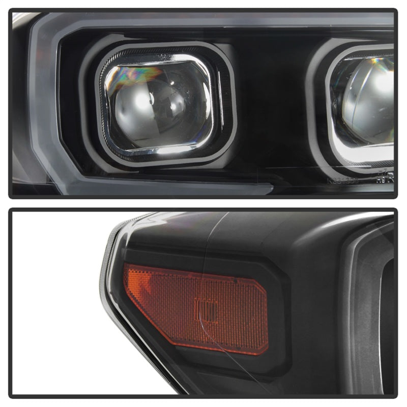SPYDER xTune 16-18 Toyota Tacoma SR/SR5 DRL Proj Headlights w/Turn Signal - Blk (PRO-JH-TTA16-SR-BK) 9042997 9042997 Photo - Unmounted