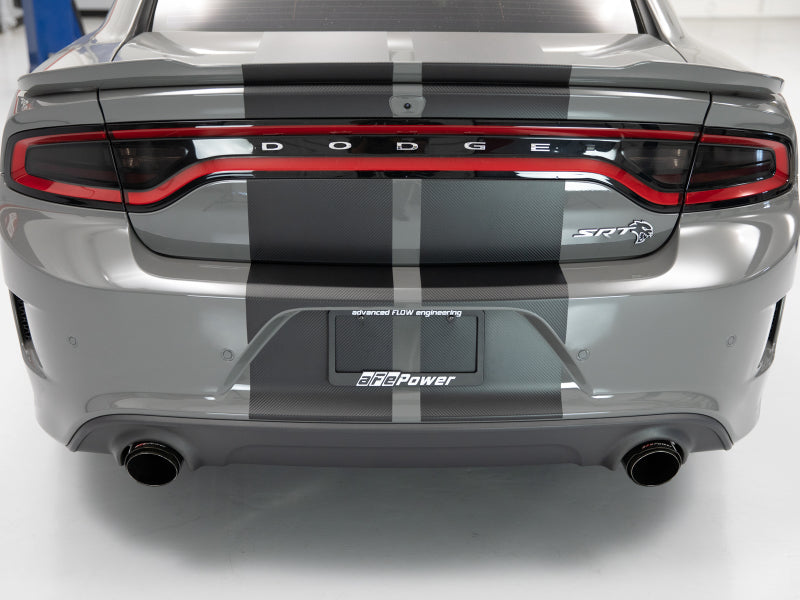 aFe MACH Force-XP 4-1/2in Carbon Fiber OE Replacement Exhaust Tips - 15-19 Dodge Charger/Hellcat 49C32068-C 49C32068-C Photo - Mounted