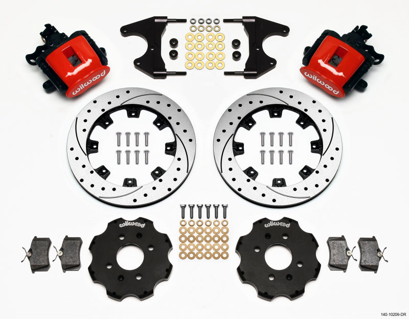Wilwood Combination Parking Brake Rear Kit 12.19in Drilled Red Civic / Integra Drum 2.46 Hub Offset 140-10209-DR 140-10209-DR Photo - Primary