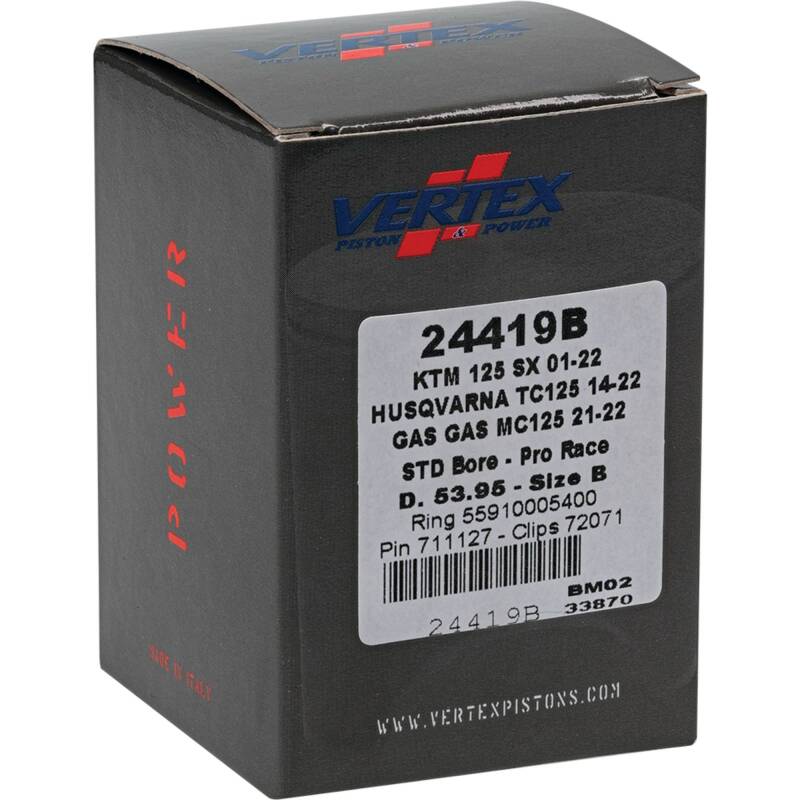 Vertex Pistons Vertex Piston 01-16 KTM 125 EXC 125cc Forged Pro Race Piston Kit 24419B 24419B Photo - Primary