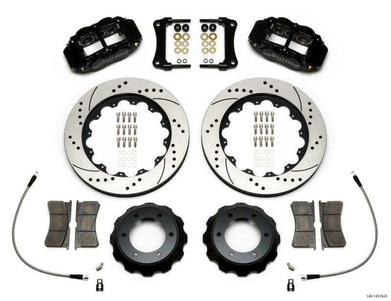 Wilwood Narrow Superlite Black 6R Front Kit 14in Drilled Rotor w/ Lines 05-15 Toyota Tacoma 140-14578-D 140-14578-D Photo - Primary