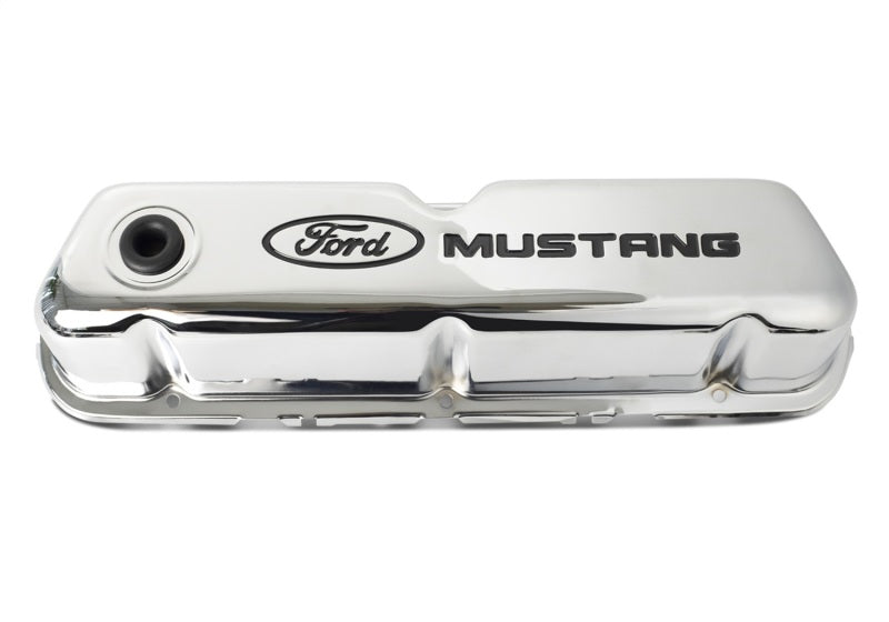 Ford Chrome Steel Valve Cover Set w/Mustang Logo FRD302-100 302-100 Photo - Unmounted