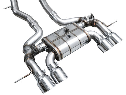 AWE Tuning 23-24 BMW G87 M2 SwitchPath Edition Exhaust - Chrome Silver Tips 3025-42487 3025-42487 Photo - out of package