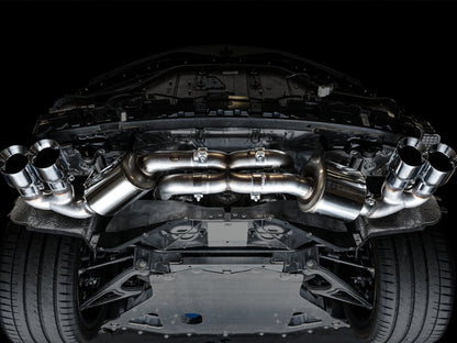 AWE Tuning 2020 Chevrolet Corvette (C8) Touring Edition Exhaust - Quad Chrome Silver Tips 3015-42151 3015-42151 Photo - Mounted