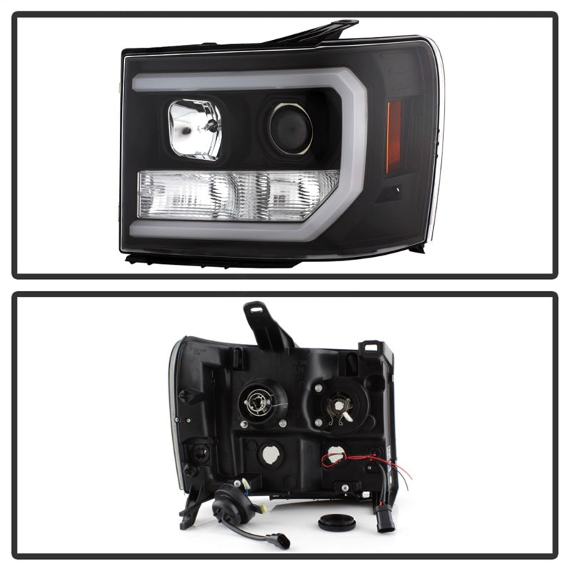 Spyder GMC Sierra 1500/2500/3500 07-13 V2 Projector Headlights- Black PRO-YD-GS07V2-LBDRL-BK 5083630 5083630 Photo - Unmounted