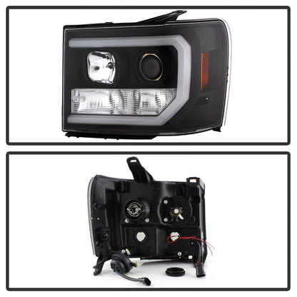 Spyder GMC Sierra 1500/2500/3500 07-13 V2 Projector Headlights- Black PRO-YD-GS07V2-LBDRL-BK 5083630 5083630 Photo - Unmounted
