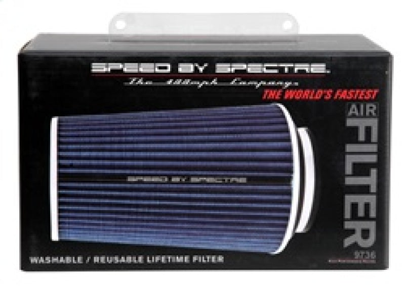 Spectre Adjustable Conical Air Filter 9-1/2in. Tall (Fits 3in. / 3-1/2in. / 4in. Tubes) - Blue 9736 9736 Photo - in package