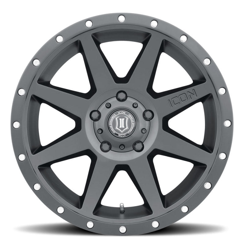 ICON Rebound 20x9 -12mm Offset 5x5 BP 4.5in BS 71.5mm Bore Satin Black Wheel 1820907345SB 1820907345SB Photo - Close Up