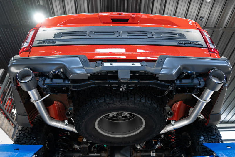 MBRP 2021+ Ford F-150 Raptor Axle-Back Dual Rear Exit T304 Performance Exhuast Sys S52663CF S52663CF Photo - Mounted