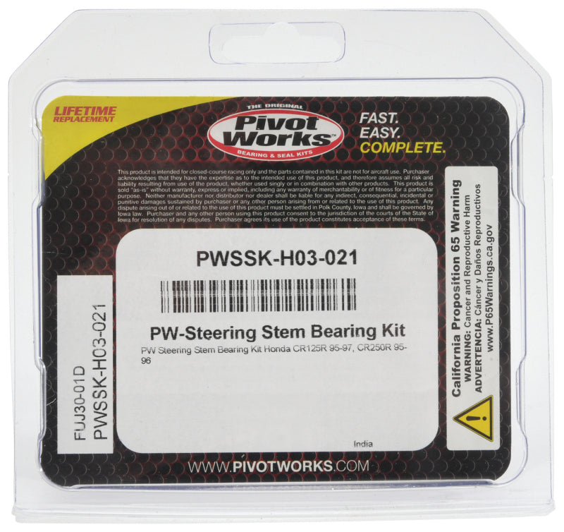 Pivot Works 95-97 Honda CR125R PW Steering Stem Bearing Kit PWSSK-H03-021 PWSSK-H03-021 Photo - Primary