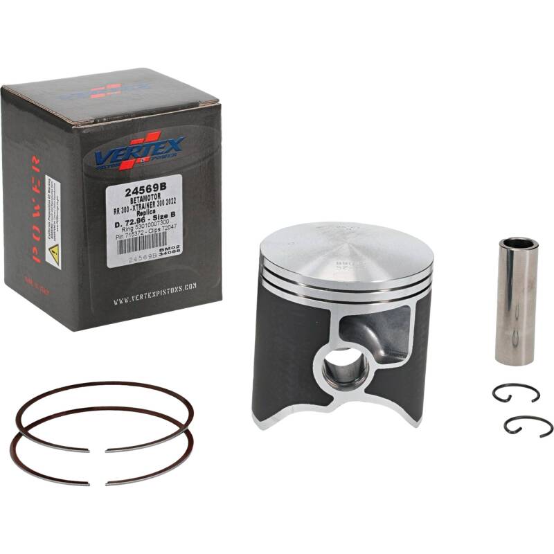 Vertex Pistons Vertex Piston 22-24 Beta RR 2T 300 300cc Cast Replica Piston Kit 24569B 24569B Photo - Primary