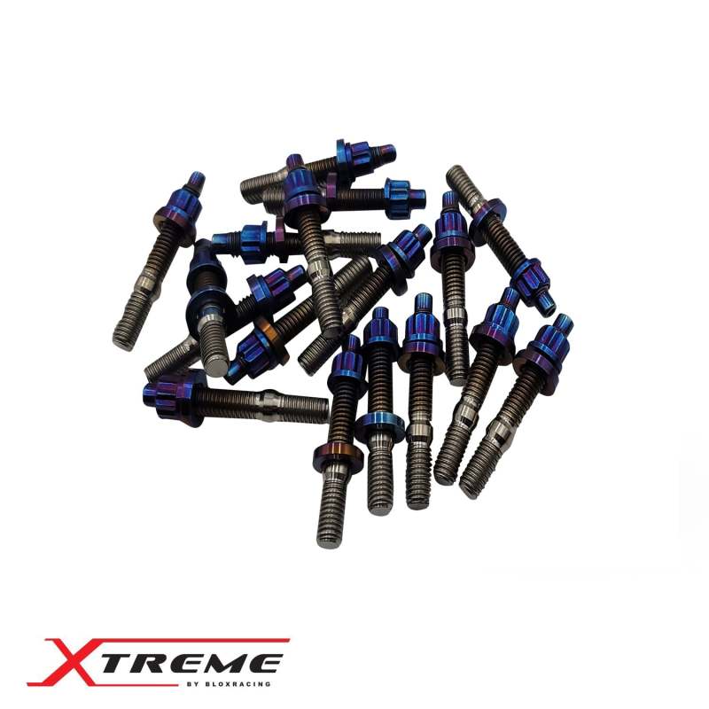 BLOX Racing Xtreme Line Titanium M8x1.25x45mm 9-Piece Set Burnt BXFL-00307-9-TI-B