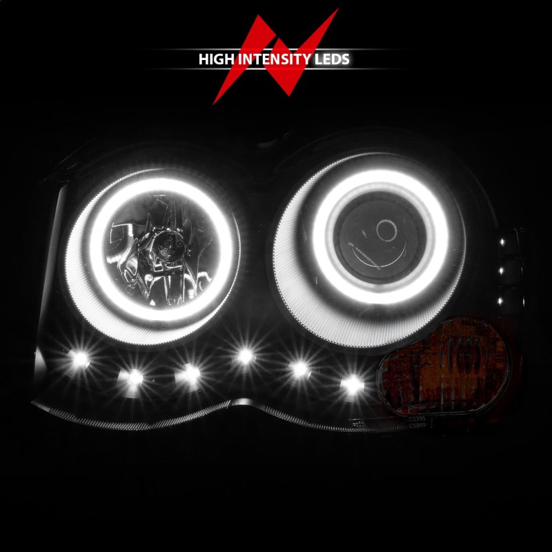 Anzo 2008-2010 Jeep Grand Cherokee Projector Headlights w/ Halo Black CCFL 111213 Photo - Unmounted