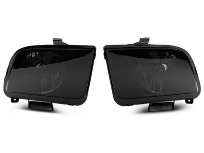 Raxiom 05-09 Ford Mustang Axial Series OEM Style Rep Headlights- Chrome Housing- Smoked Lens 413415 413415 Photo - Close Up