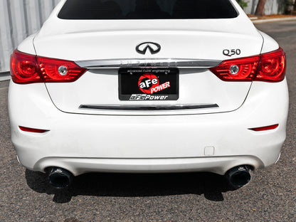 aFe Takeda 2.5in 304 SS Cat-Back Exhaust System w/ Black Tips 16-18 In 49-36132NM-B Photo - Mounted