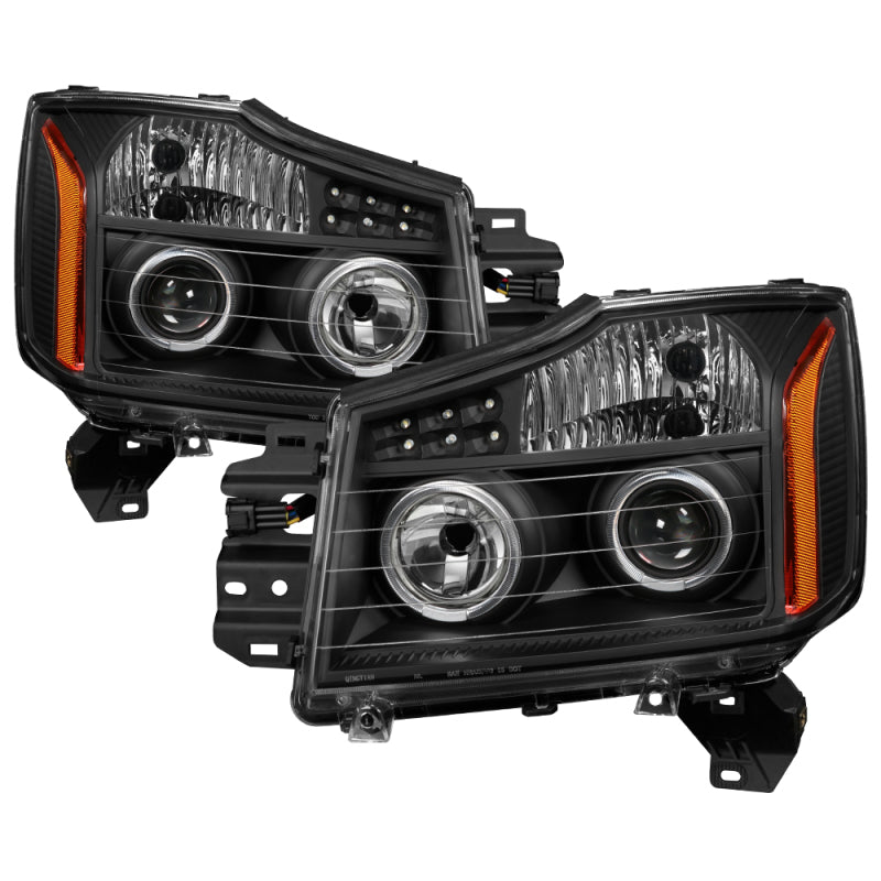 SPYDER Xtune Nissan Titan 04-14 Projector Headlights LED Halo Black PRO-JH-NTI04-LED-BK 5077103 5077103 Photo - Primary