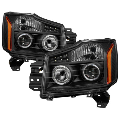 SPYDER Xtune Nissan Titan 04-14 Projector Headlights LED Halo Black PRO-JH-NTI04-LED-BK 5077103 5077103 Photo - Primary