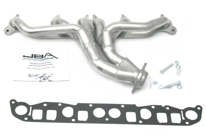 JBA 91-99 Jeep 4.0L 1-1/2in Primary Silver Ctd Cat4Ward Header 1526SJS 1526SJS Photo - Primary