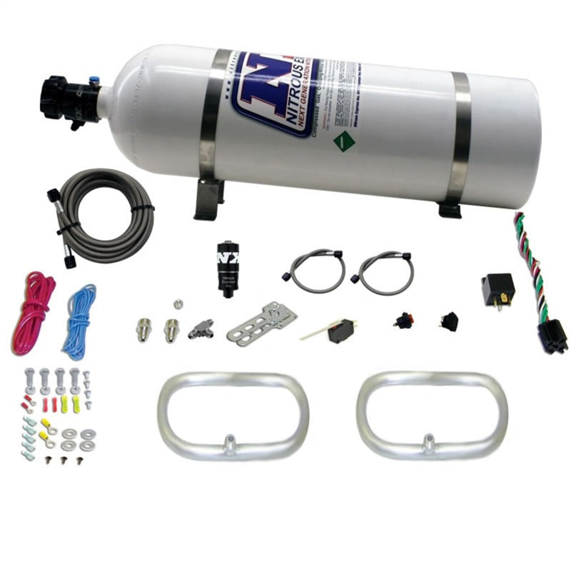 Nitrous Express Dual Ntercooler Ring System (2 - 6 x 6 Rings) w/15lb Bottle 22200-15 22200-15 Photo - Primary