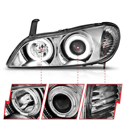 Anzo 2000-2004 Infiniti I30 Projector Headlights w/ Halo Chrome 121078 Photo - Unmounted