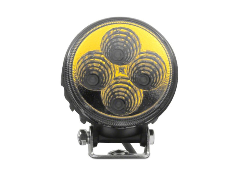 Raxiom Axial 3-In 4-LED Yellow Beam Round Light Flood Beam Universal (Some Adaptation Required) J109482 J109482 Photo - Close Up