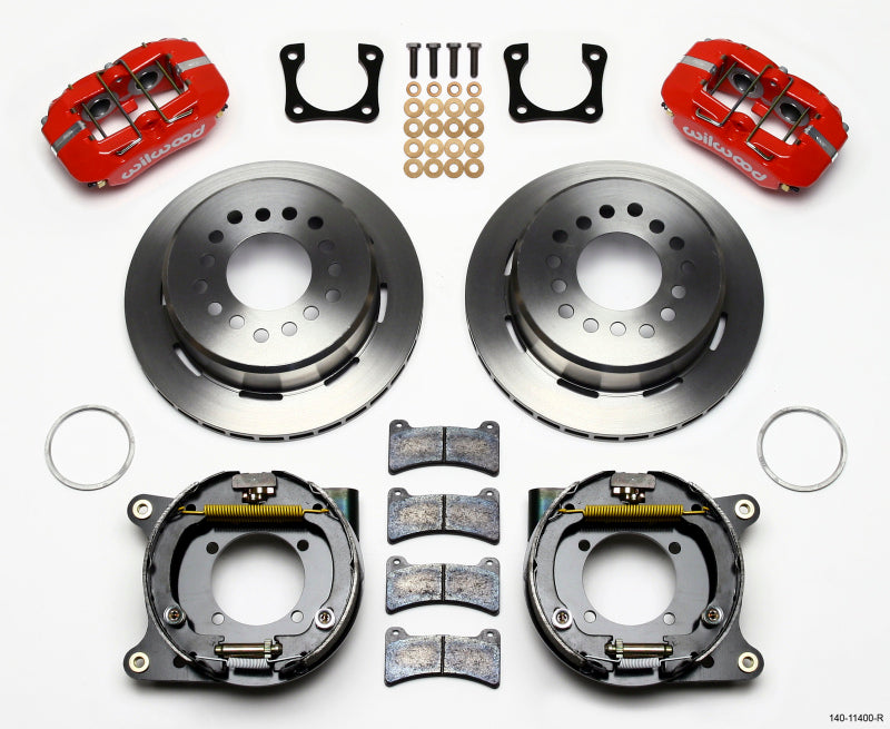 Wilwood Dynapro Low-Profile 11.00in P-Brake Kit - Red Chevy 12 Bolt Spcl 2.81in Off Stag Mount 140-11400-R 140-11400-R Photo - Primary