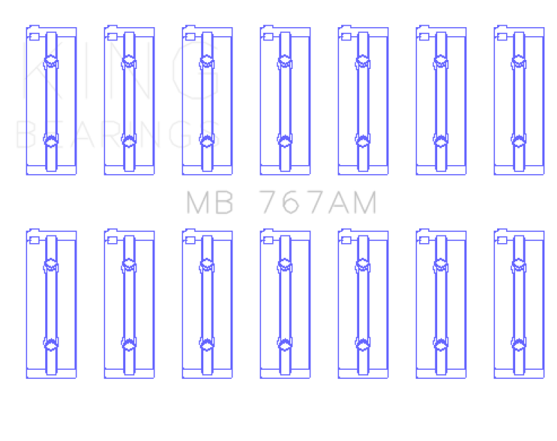 King Engine Bearings King Toyota 2M/4M/5ME/5MGE/7MGE/7MGTE (Size STD) Main Bearing Set MB767AM MB767AM Photo - Primary