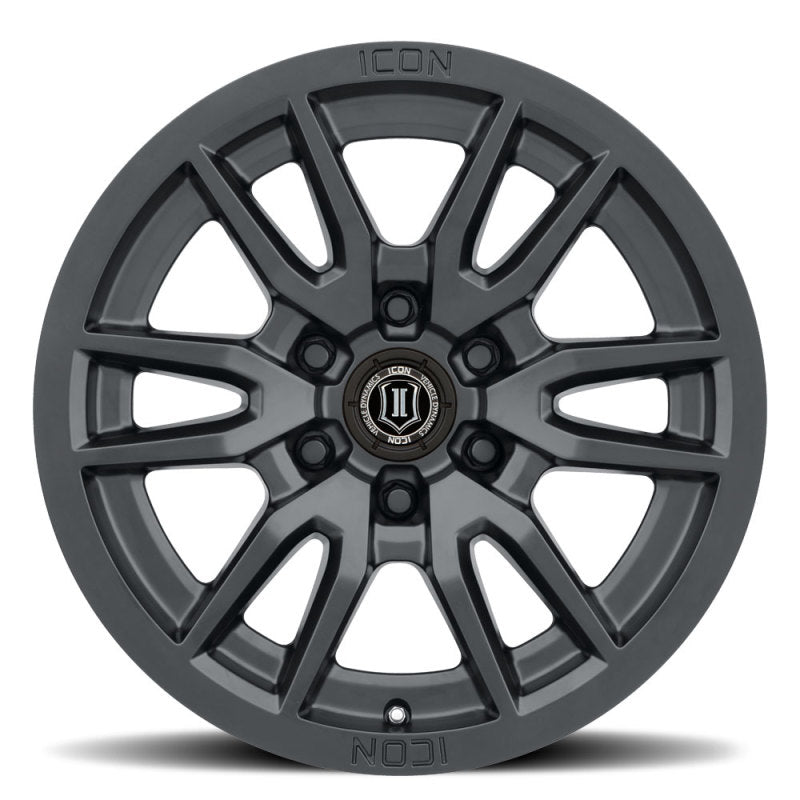 ICON Vector 6 17x8.5 6x120 0mm Offset 4.75in BS 67mm Bore Satin Black Wheel 2417859447SB 2417859447SB Photo - Close Up