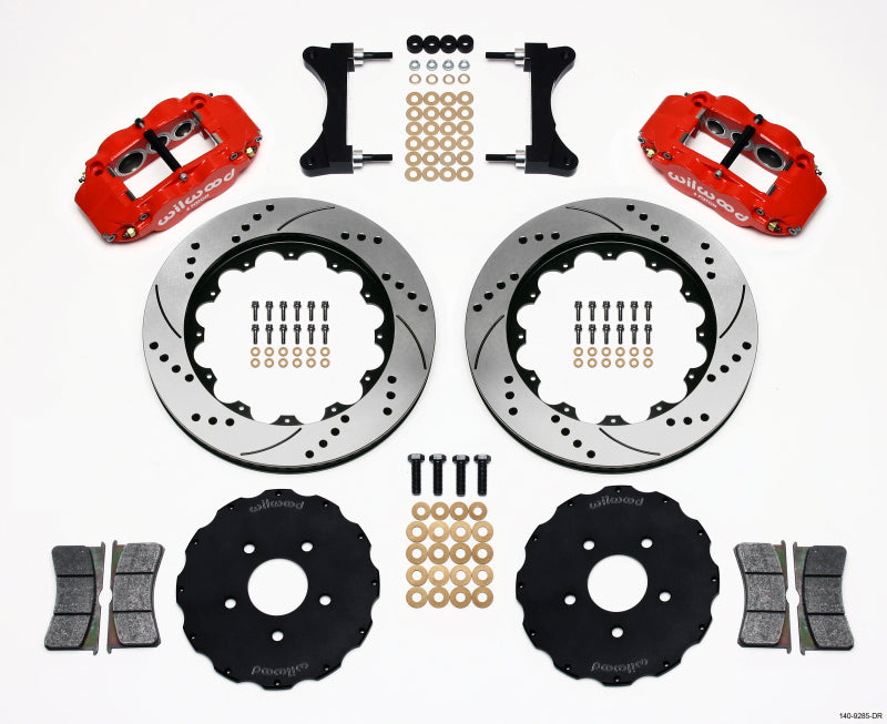 Wilwood Narrow Superlite 6R Front Hat Kit 14.00in Drilled Red Mitsubishi EVO VIII 140-9285-DR 140-9285-DR Photo - Primary