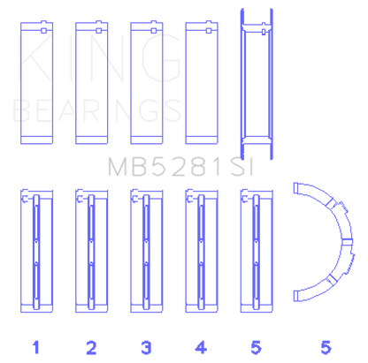 King Engine Bearings King Ford 281CI 4.6L V8 (Size +0.75) Main Bearing Set MB5281SI0.75 MB5281SI0.75 Photo - Primary