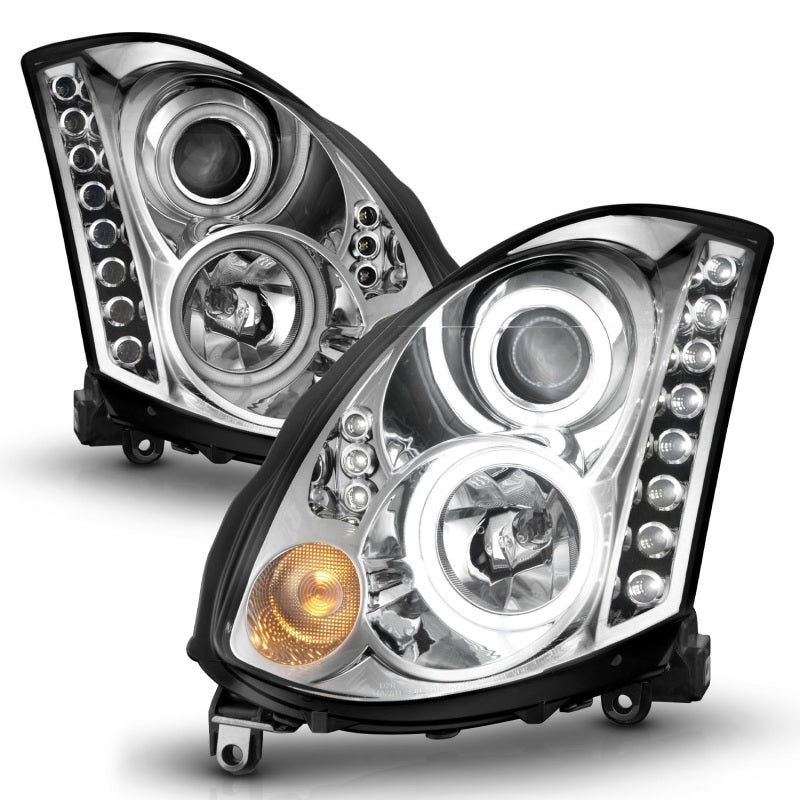 Anzo 2003-2007 Infiniti G35 Projector Headlights w/ Halo Chrome (CCFL) 121364 Photo - Unmounted