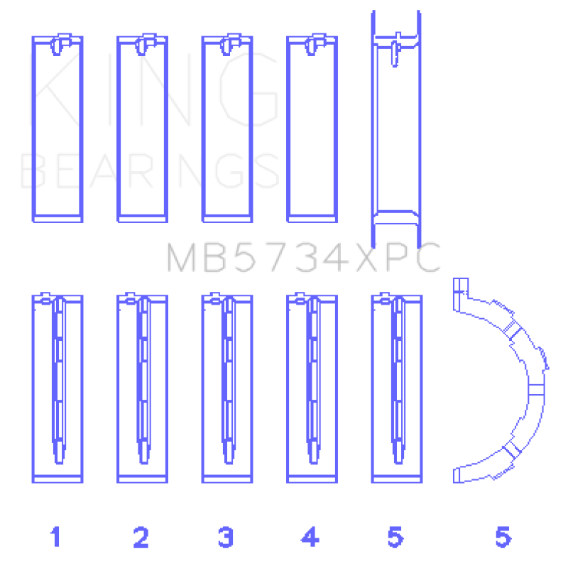 King Engine Bearings King Ford 302 CID Coyote (Size STDX) Performance Coated Main Bearing Set MB5734XPCSTDX MB5734XPCSTDX Photo - Primary