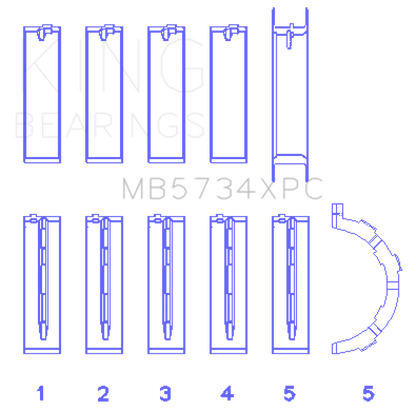 King Engine Bearings King Ford 302 CID Coyote (Size STDX) Performance Coated Main Bearing Set MB5734XPCSTDX MB5734XPCSTDX Photo - Primary